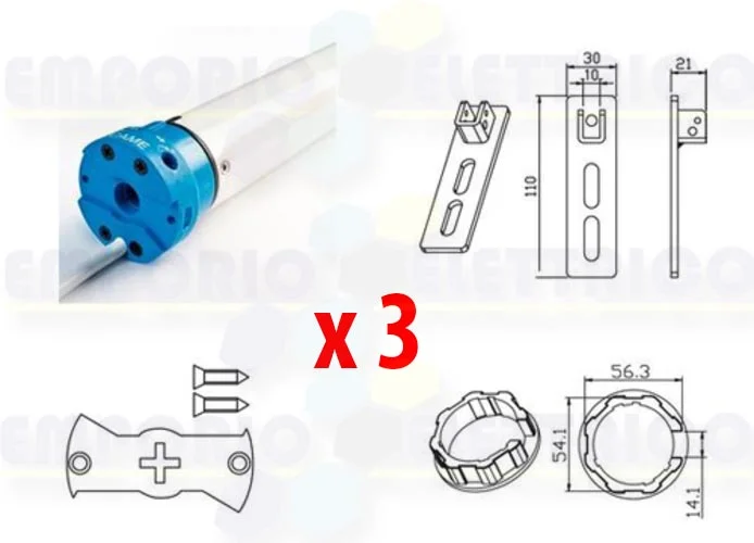 came 3 x tubular motor kit for mondrian 5 rolling shutters 230v uy0019 001uy0019