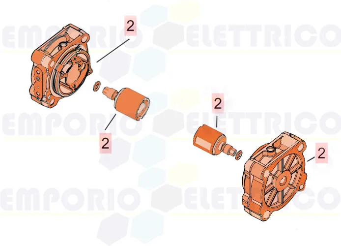 faac ricambio gruppo flange martinetto e positive stop 63003309