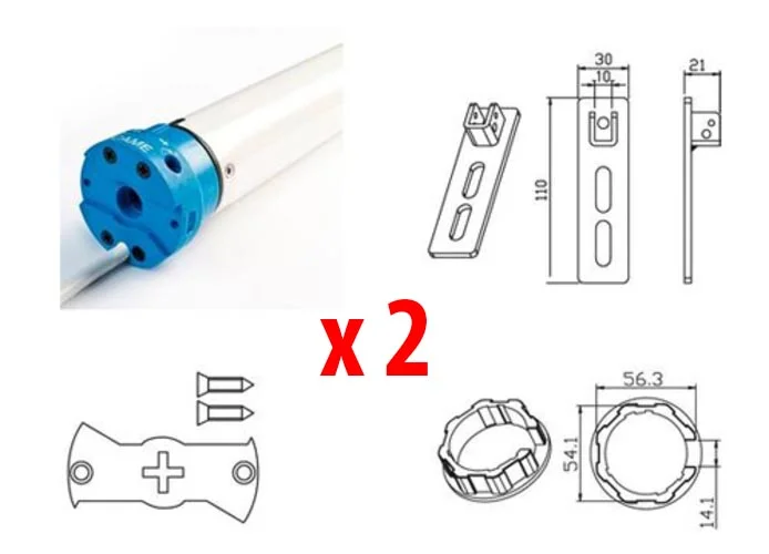 came 2 x tubular motor kit for mondrian 5 rolling shutters 230v uy0019 001uy0019