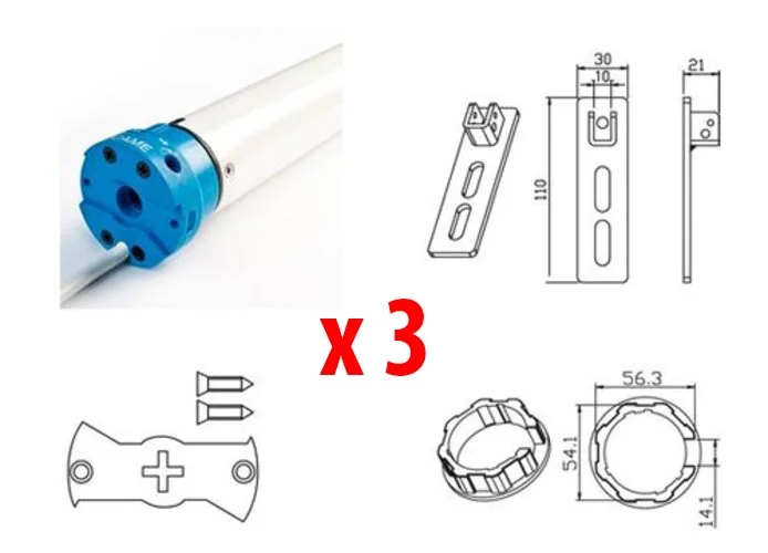 came 3 x tubular motor kit for mondrian 5 rolling shutters 230v uy0019 001uy0019