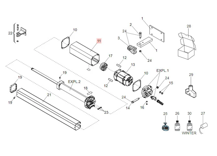 faac spare part tank x 402 7450005