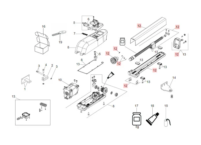 faac spare part endless screw group 413 63003349