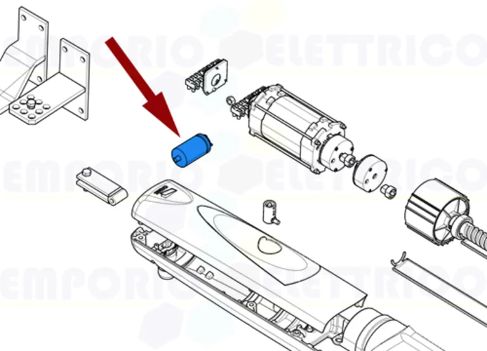 came spare part 8 mF capacitor with cables and shank axo 119rir339