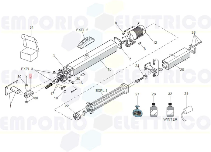 faac ricambio forcella posteriore pressofusa 7228015