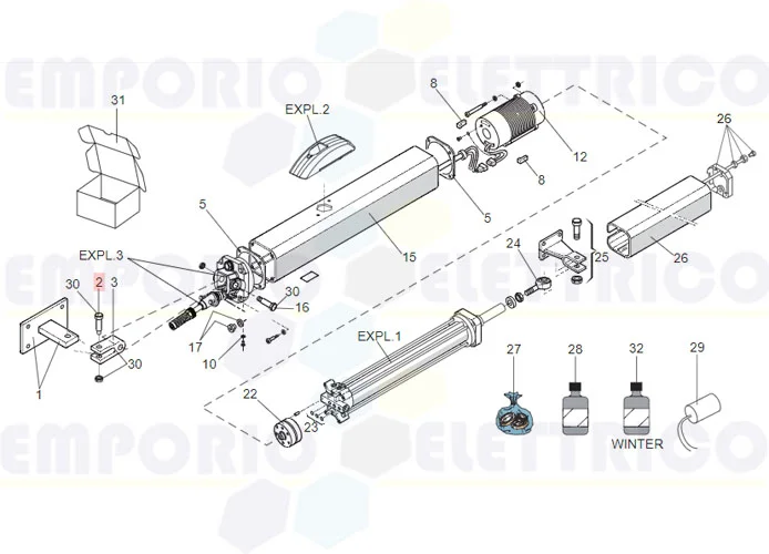 faac ricambio perno corto 400 7182075