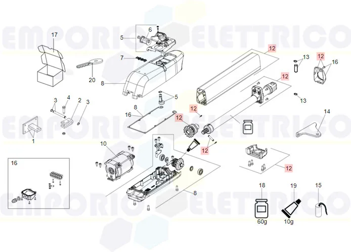 faac ricambio gruppo tubo 415 l 63003344