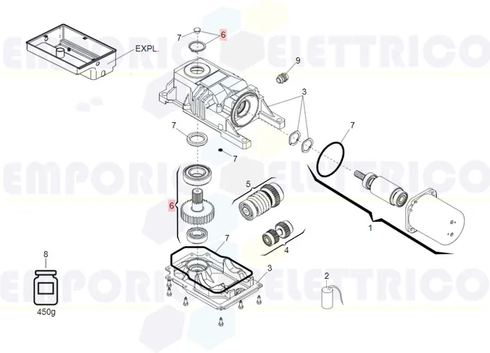 faac spare part of the slow shaft for 770/roller 719165