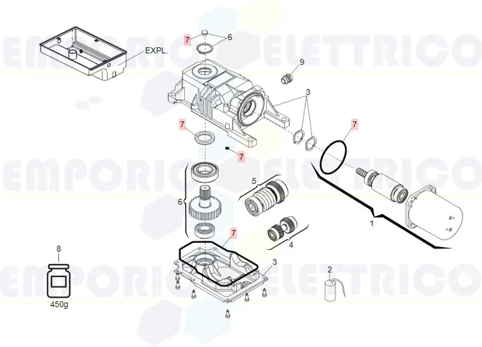 faac ricambio confezione guarnizioni roller-770 63003368