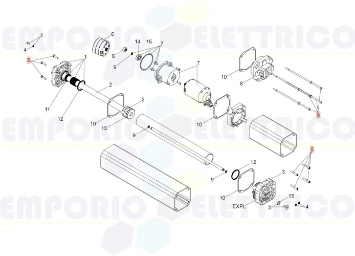 faac ricambio tiranti e viti serbatoio s450h 63003335