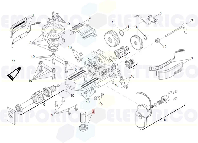 faac ricambio albero scanalato e boccola s2500i 63003383