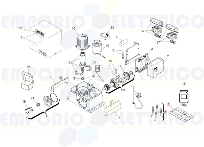 faac ricambio gruppo piastra di fondazione 740/741 63003319